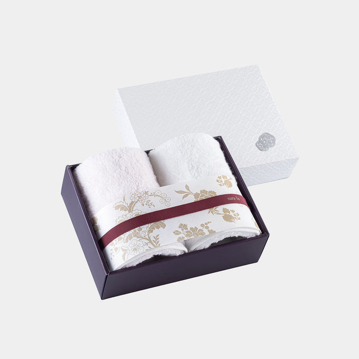 [TOWELS] "IRODORI" FACE TOWEL SET OF 2 (PINK / WHITE) | IMABARI TOWELS