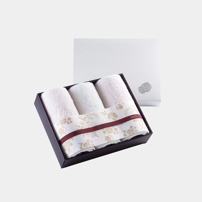 [TOWELS] "IRODORI" FACE TOWEL SET OF 3 (PINK / WHITE) | IMABARI TOWELS
