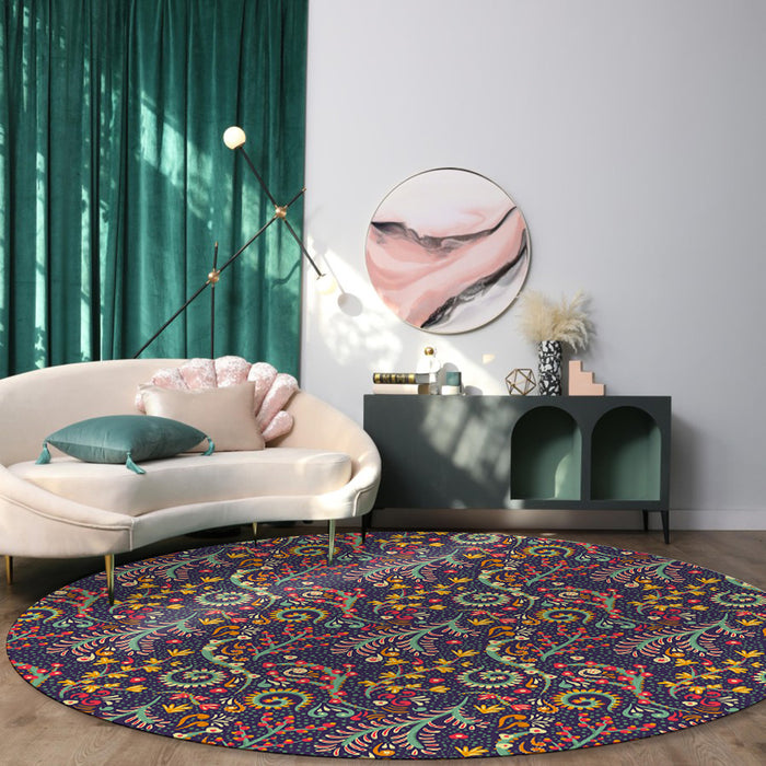 Traditional Pattern Circular Felt Rugs - LeobonZone