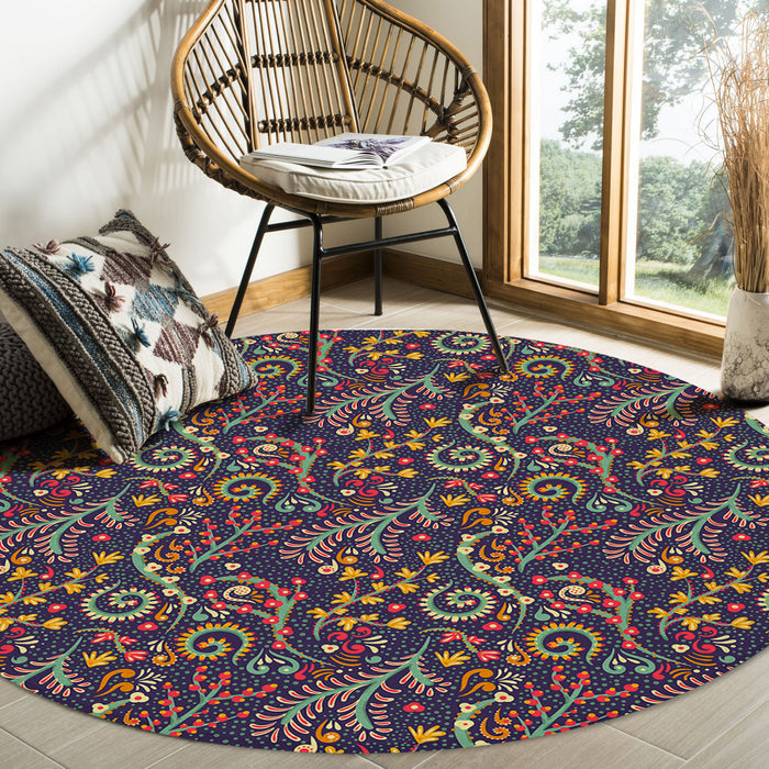 Traditional Pattern Circular Felt Rugs - LeobonZone
