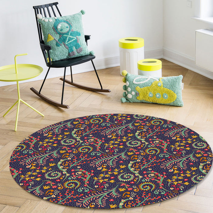 Traditional Pattern Circular Felt Rugs - LeobonZone