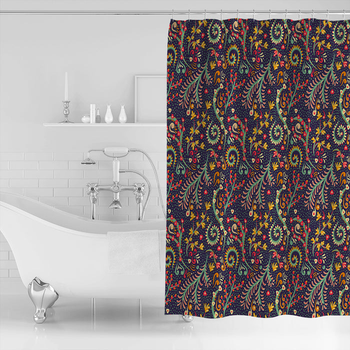 Traditional Pattern Waterproof Durable Shower Curtain - LeobonZone