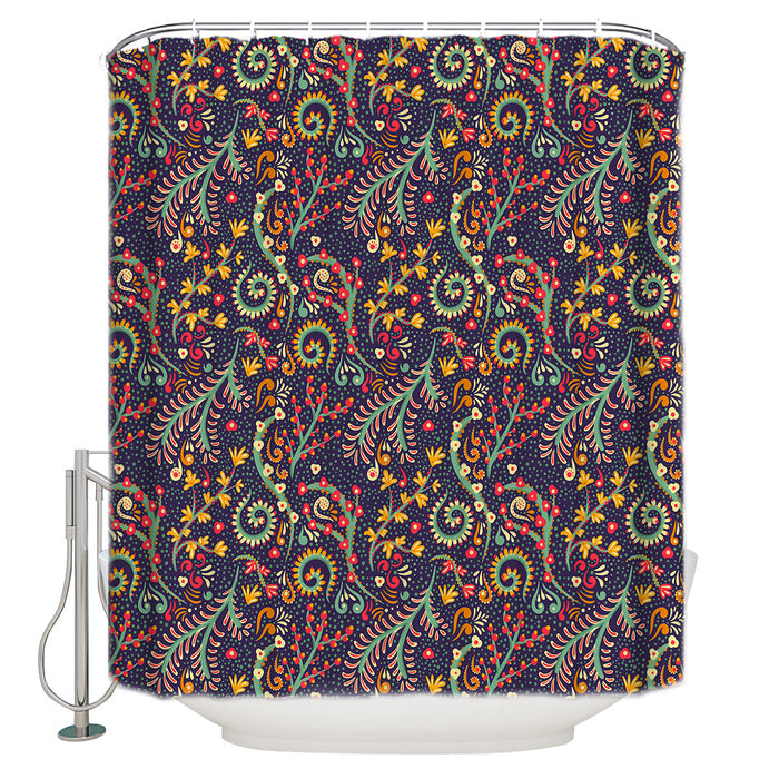 Traditional Pattern Waterproof Durable Shower Curtain - LeobonZone