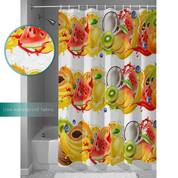 Tropical fruits in summer DURABLE SHOWER CURTAIN - LeobonZone