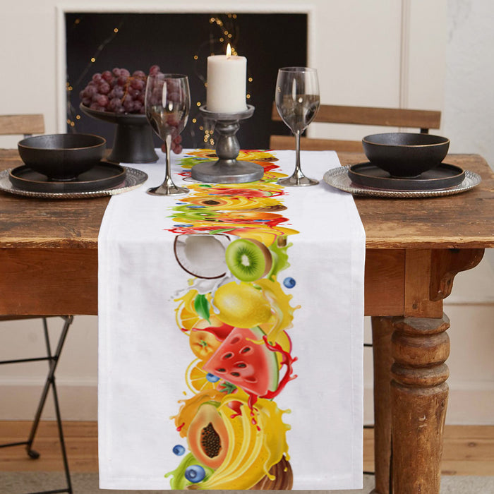 Tropical fruits in summer Table Runner Place Mats - LeobonZone