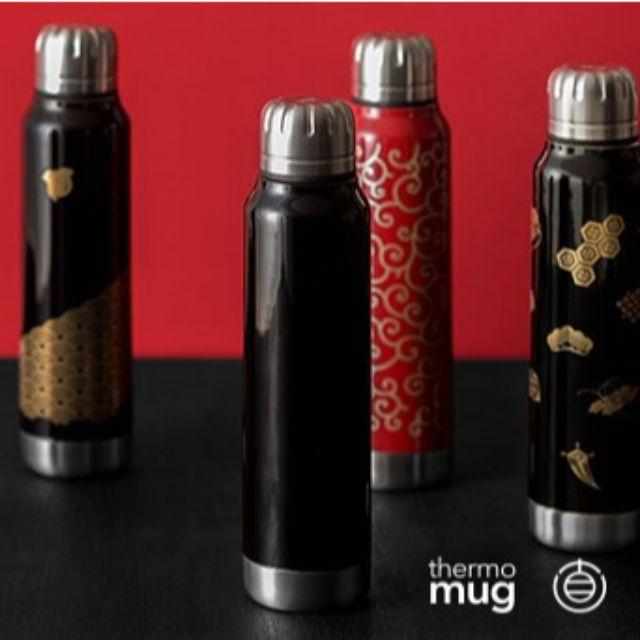 [TUMBLER / WATER BOTTLE] THERMO MUG URUSHI UMBRELLA BOTTLE BIRD AND BEAST CARICATURE (BLACK) | ECHIZEN LACQUERWARE| TAKUMIICHI