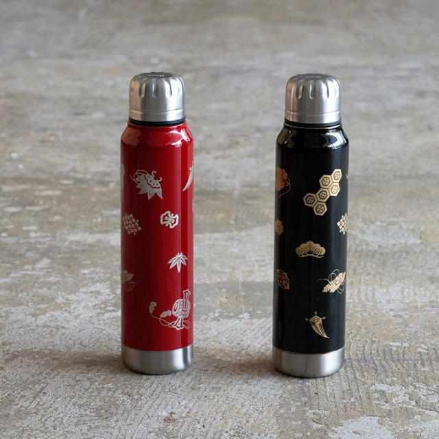 [TUMBLER / WATER BOTTLE] THERMO MUG URUSHI UMBRELLA BOTTLE TREASURE EXHAUSTION (BLACK) | ECHIZEN LACQUERWARE| TAKUMIICHI