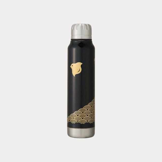 [TUMBLER / WATER BOTTLE] THERMO MUG URUSHI UMBRELLA BOTTLE WAVE CHIDORI (BLACK) | ECHIZEN LACQUERWARE| TAKUMIICHI