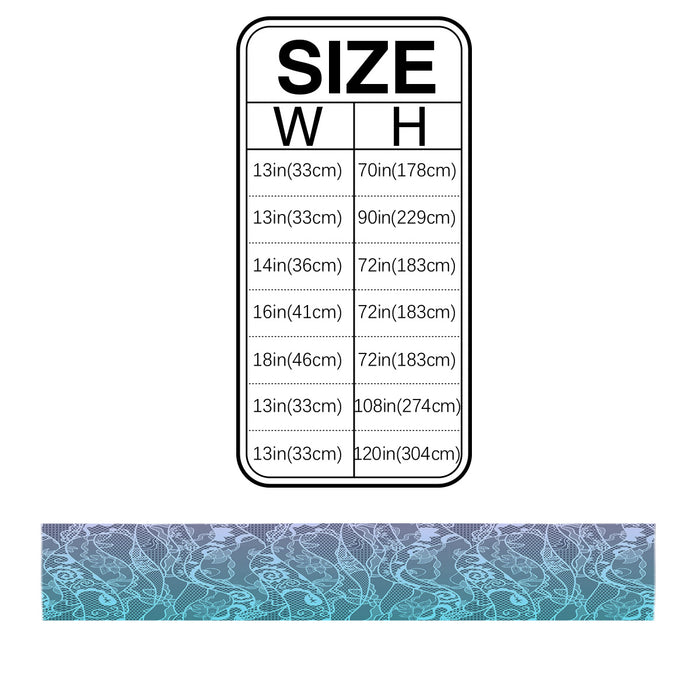 Turquoise Gradual Lace Right Angle Side Rectangle Tablecloth - LeobonZone