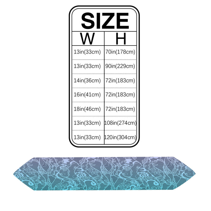 Turquoise Gradual Lace Sharp Angle Rectangle Tablecloth - LeobonZone