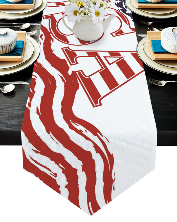 USA flag Independence Day Sharp Angle Table Runner Place Mats - LeobonZone