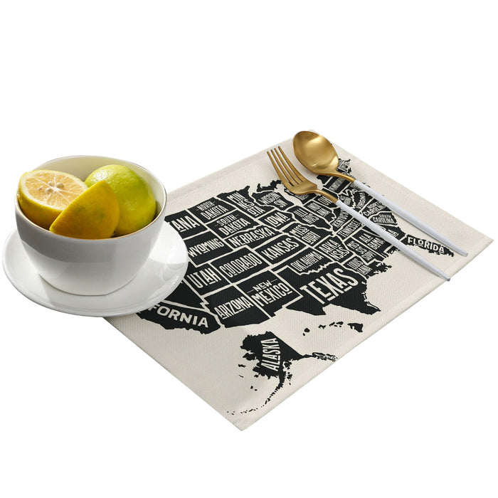 Vintage usa map Personalized Table Placemats - LeobonZone