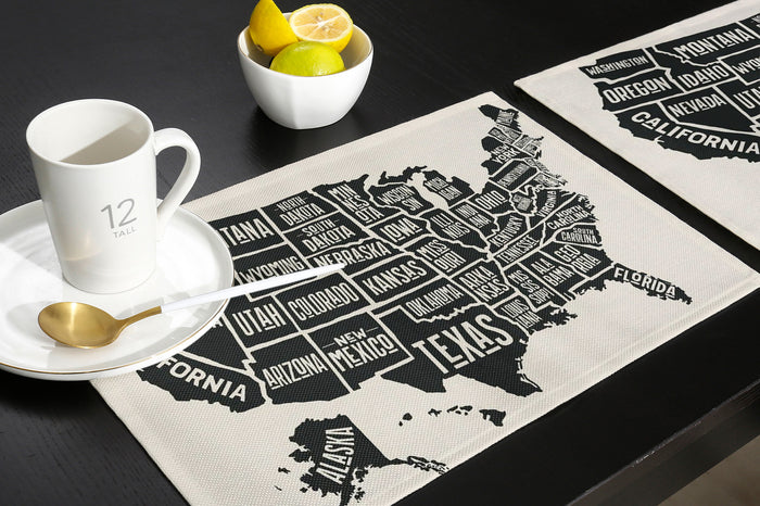 Vintage usa map Personalized Table Placemats - LeobonZone