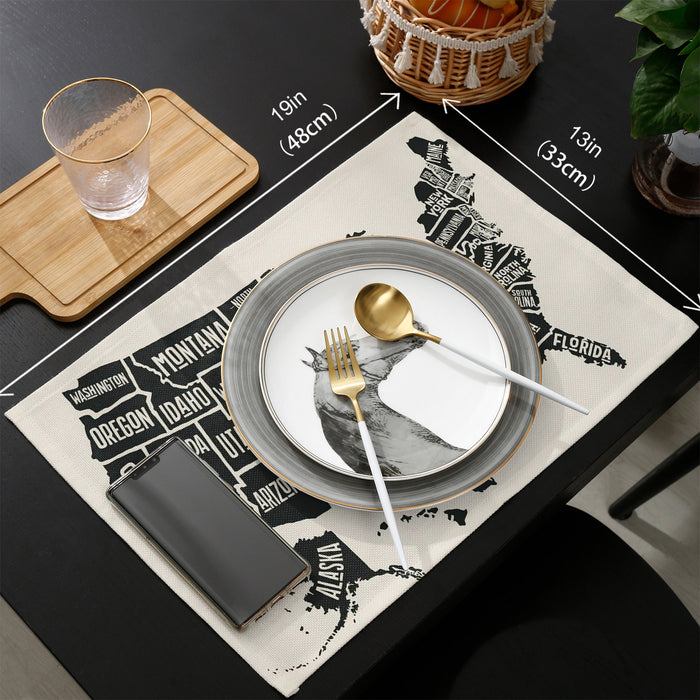 Vintage usa map Personalized Table Placemats - LeobonZone