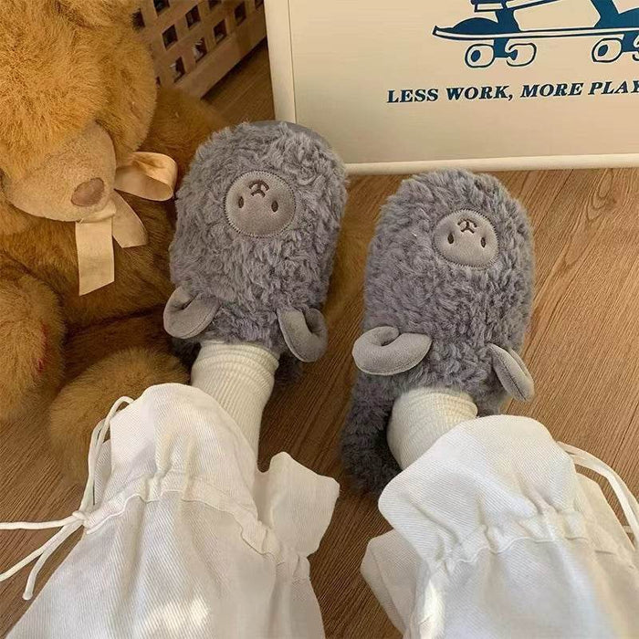 Warm Fuzzy Alpaca Llama Slippers - Goodlifebean Stuffed Animals