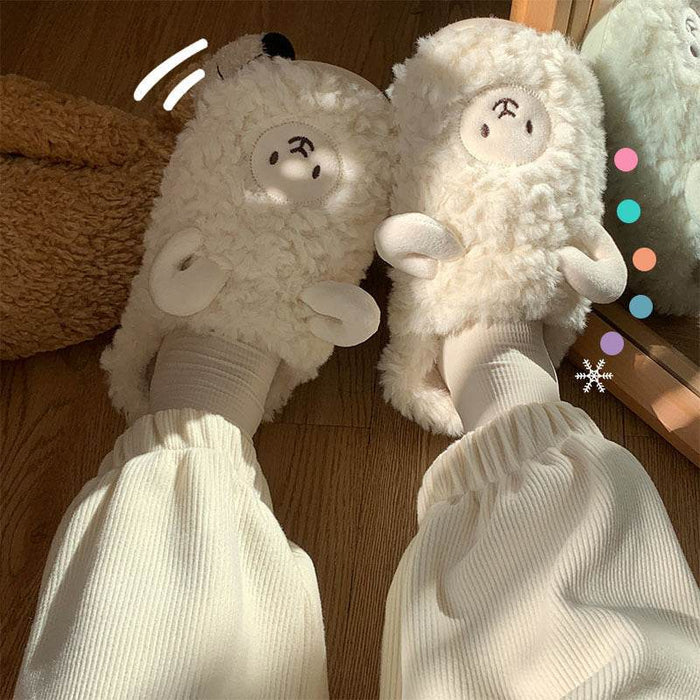 Warm Fuzzy Alpaca Llama Slippers - Goodlifebean Stuffed Animals