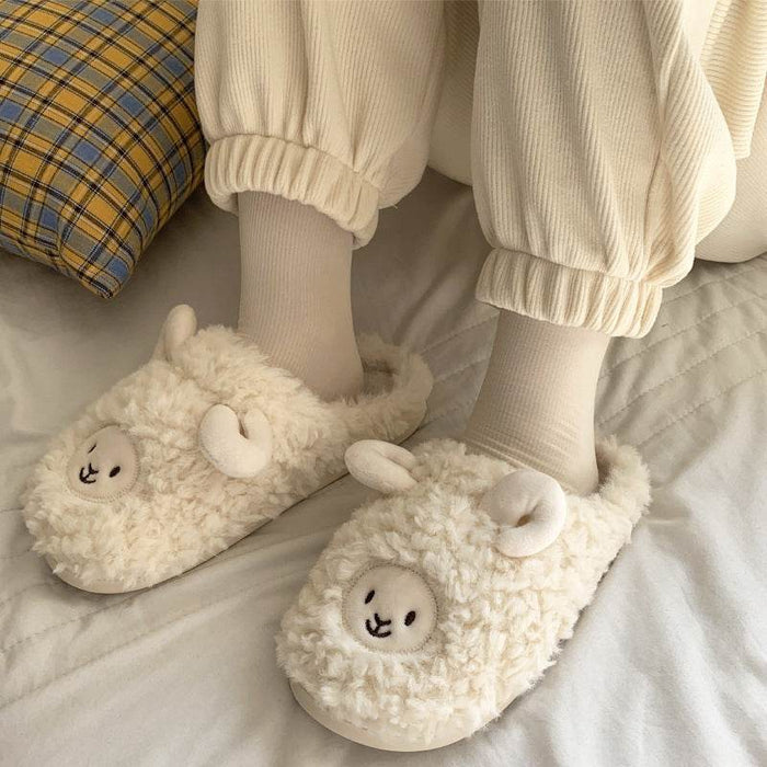 Warm Fuzzy Alpaca Llama Slippers - Goodlifebean Stuffed Animals