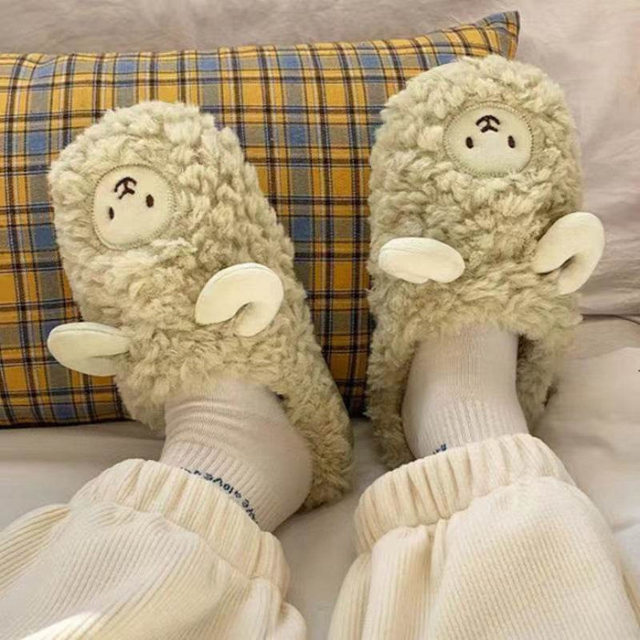 Warm Fuzzy Alpaca Llama Slippers - Goodlifebean Stuffed Animals