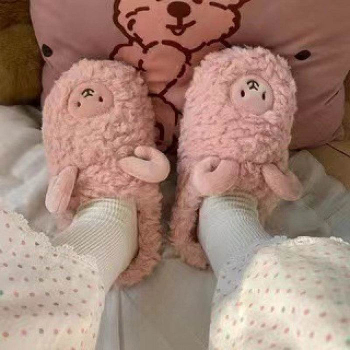 Warm Fuzzy Alpaca Llama Slippers - Goodlifebean Stuffed Animals