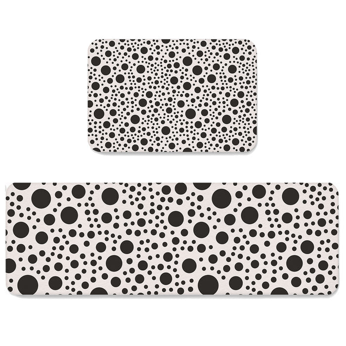 White dots Circular Angle Felt Carpets Two piece set - LeobonZone