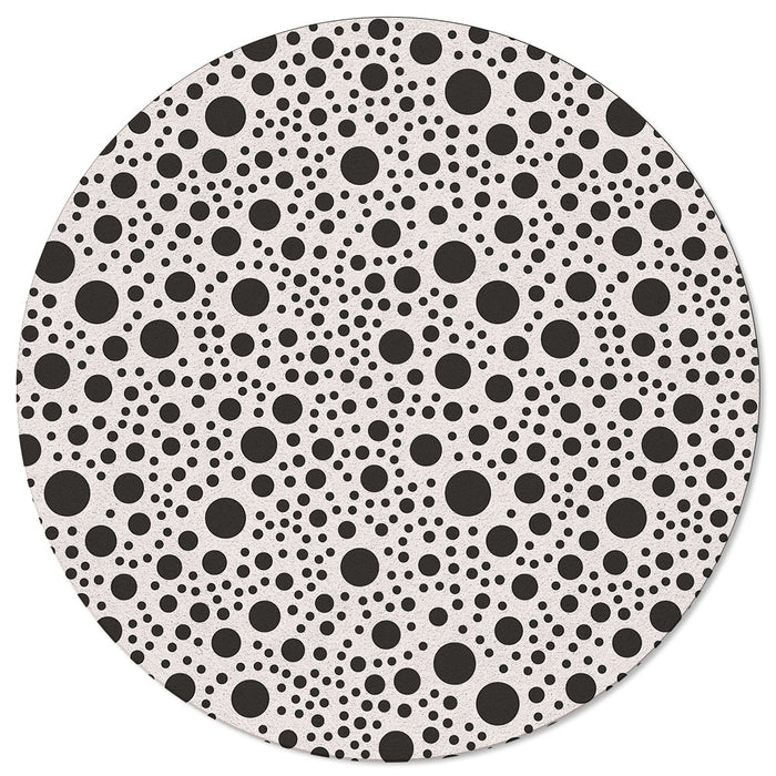 White dots Circular Felt Rugs - LeobonZone