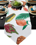White multi Summer fruits Sharp Angle Table Runner Place Mats - LeobonZone