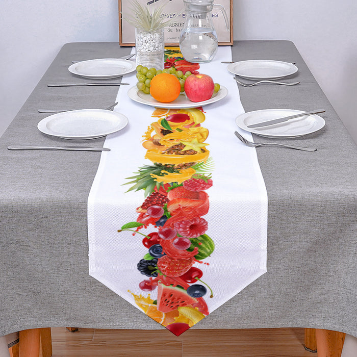 Yellow Tropical fruits in summer Sharp Angle Table Runner Place Mats - LeobonZone